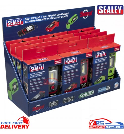 Sealey LED3601 12-Piece LED Inspection Lamp Combo, Ideal for Workshop & Garage
